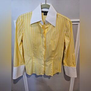 Ralph Lauren Striped Yellow & White Shirt Size 2
